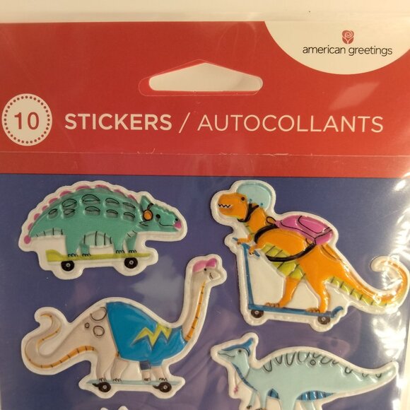 Dinosaur Skateboard Puffer Stickers 10 American Greetings Party Favor - Picture 4 of 5